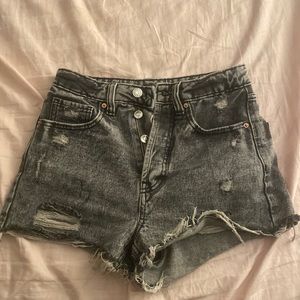 Black target jean shorts